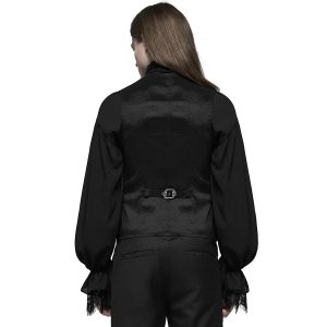 PUNK RAVE Gilet Gothique ‘NightDreamer’ Noir livraison la plus rapide 18