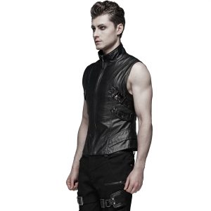 magasins pas chers PUNK RAVE Gilet Gothique ‘Orkus’ Noir 20