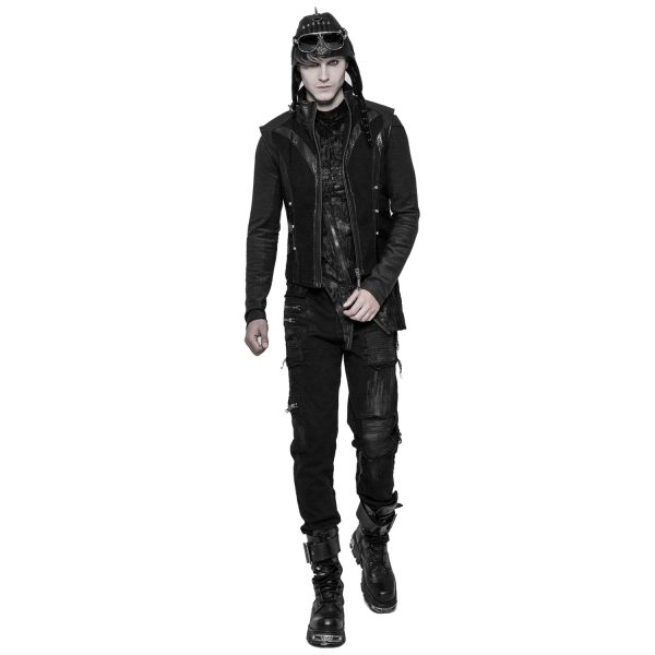 guranteed de qualité PUNK RAVE Gilet Gothique ‘Panzer’ Noir 7