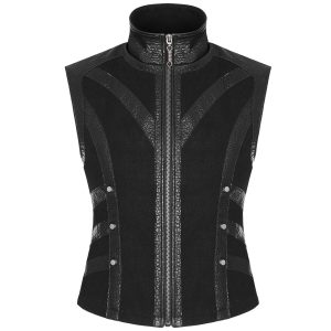 guranteed de qualité PUNK RAVE Gilet Gothique ‘Panzer’ Noir 28