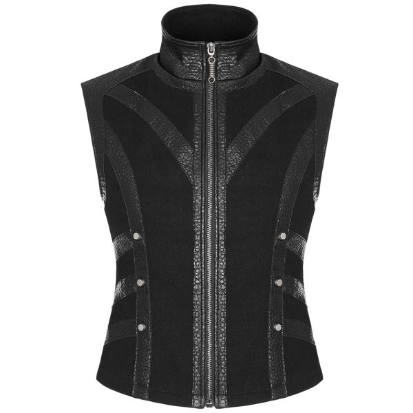 guranteed de qualité PUNK RAVE Gilet Gothique ‘Panzer’ Noir 8