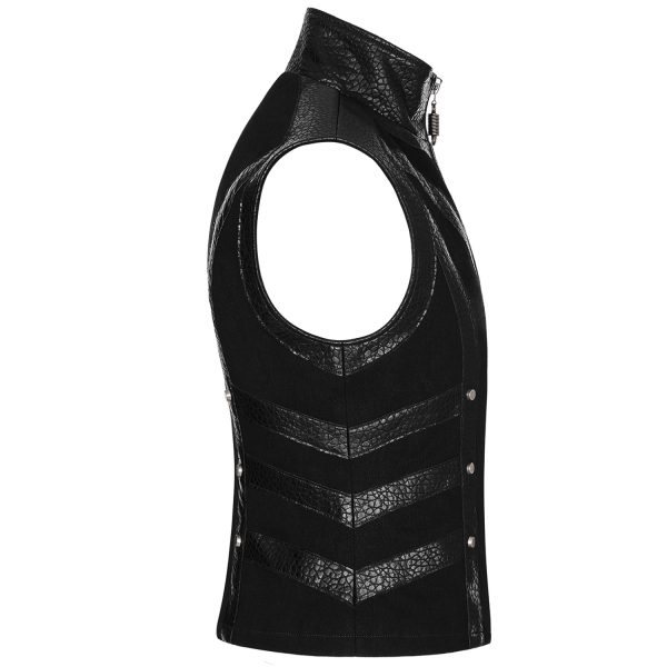 guranteed de qualité PUNK RAVE Gilet Gothique ‘Panzer’ Noir 10