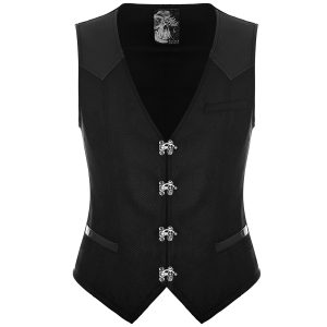 soldes magasin PUNK RAVE Gilet Gothique ‘Taurus’ Noir 18