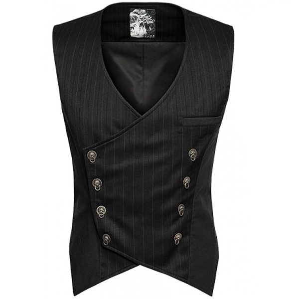 PUNK RAVE Gilet Gothique Victorien ‘Cagliostro’ Noir grossiste en ligne 1