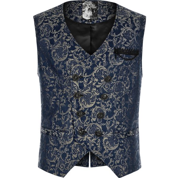 PUNK RAVE Gilet ‘Lycidas’ En Jacquard Bleu beauté 1