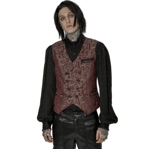 PUNK RAVE Gilet ‘Lycidas’ En Jacquard Rouge site officiel 17