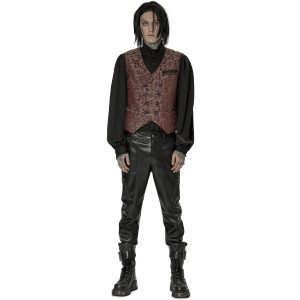 PUNK RAVE Gilet ‘Lycidas’ En Jacquard Rouge site officiel 21