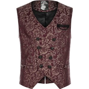 PUNK RAVE Gilet ‘Lycidas’ En Jacquard Rouge site officiel 27