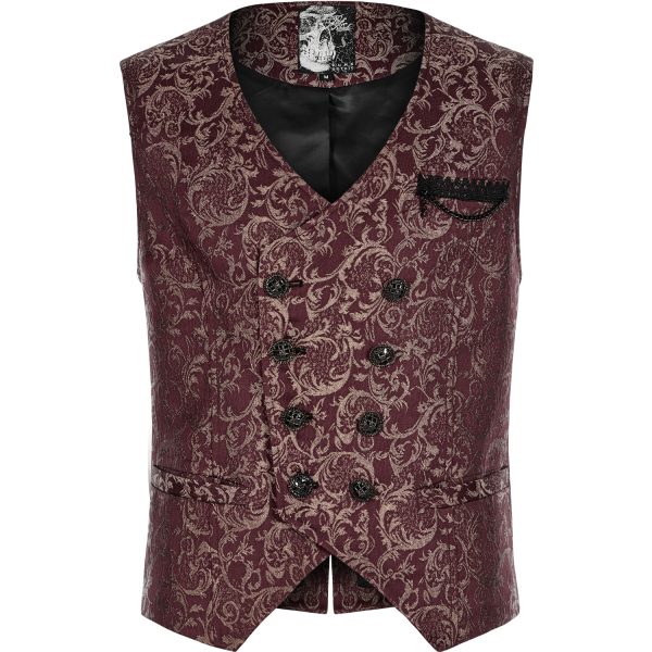 PUNK RAVE Gilet ‘Lycidas’ En Jacquard Rouge site officiel 8