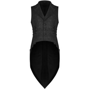 PUNK RAVE Gilet Queue De Pie ‘Nostalgic Lover’ Noir à Rayures Pas Cher Magasin Soldes 24