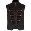 a Prix Discount PUNK RAVE Gilet ‘Silvanus’ En Brocart Noir Et Velours Bordeaux 49