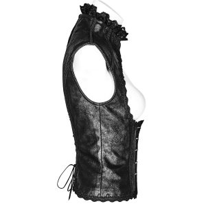 marque pas cher PUNK RAVE Gilet Underbust Steampunk ‘Nereid’ Noir 38