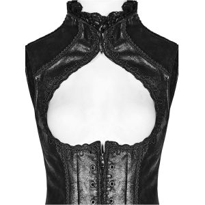 marque pas cher PUNK RAVE Gilet Underbust Steampunk ‘Nereid’ Noir 40