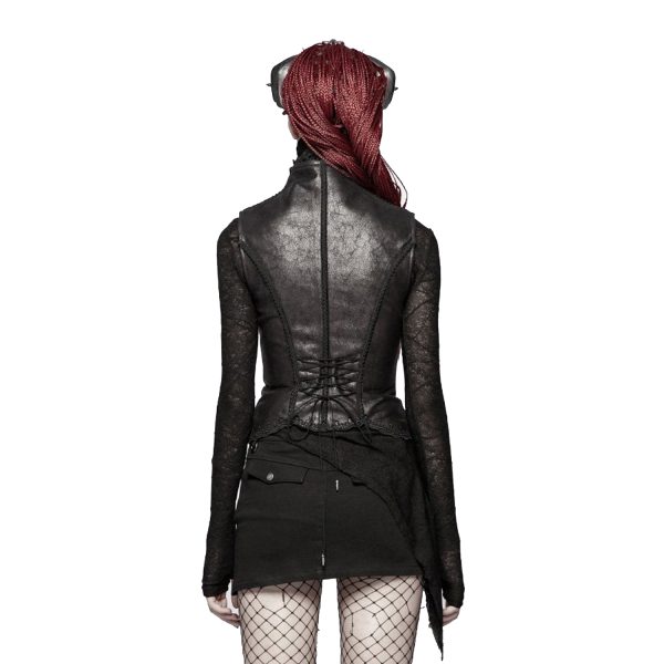 marque pas cher PUNK RAVE Gilet Underbust Steampunk ‘Nereid’ Noir 4