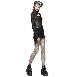 marque pas cher PUNK RAVE Gilet Underbust Steampunk ‘Nereid’ Noir 32