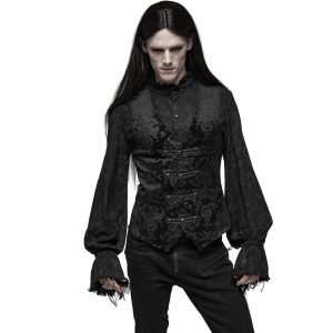 Neuve avec étiquette PUNK RAVE Gilet Victorien ‘Damask Gothic’ En Brocart Noir 18