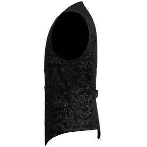 Neuve avec étiquette PUNK RAVE Gilet Victorien ‘Damask Gothic’ En Brocart Noir 36