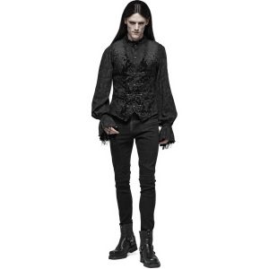 Neuve avec étiquette PUNK RAVE Gilet Victorien ‘Damask Gothic’ En Brocart Noir 24