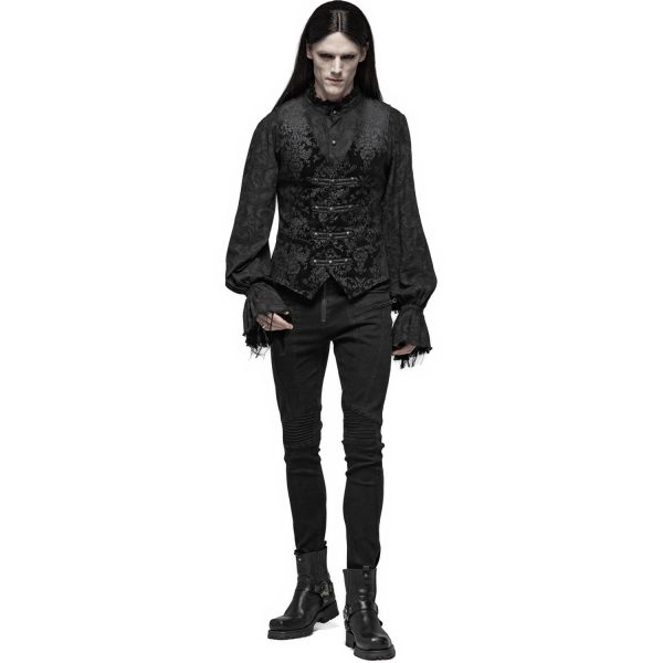 Neuve avec étiquette PUNK RAVE Gilet Victorien ‘Damask Gothic’ En Brocart Noir 6