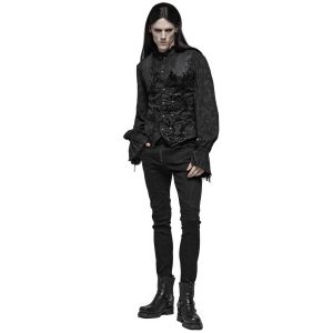 Neuve avec étiquette PUNK RAVE Gilet Victorien ‘Damask Gothic’ En Brocart Noir 26