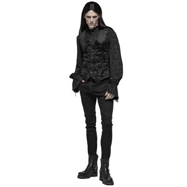 Neuve avec étiquette PUNK RAVE Gilet Victorien ‘Damask Gothic’ En Brocart Noir 7