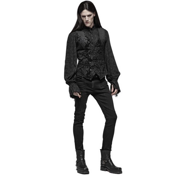 Neuve avec étiquette PUNK RAVE Gilet Victorien ‘Damask Gothic’ En Brocart Noir 8