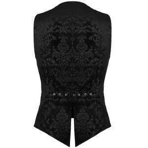 Neuve avec étiquette PUNK RAVE Gilet Victorien ‘Damask Gothic’ En Brocart Noir 32