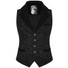 PUNK RAVE Gilet Victorien ‘Gothic Regent’ En Brocart Noir REMISE 40