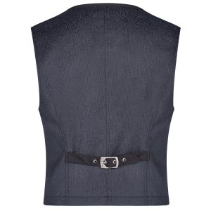 l'unique style PUNK RAVE Gilet Victorien ‘Hyacinthum Tenebris’ En Jacquard Bleu 28