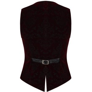 mode tendance PUNK RAVE Gilet Victorien ‘Poison Ivy’ En Brocart Bordeaux 30