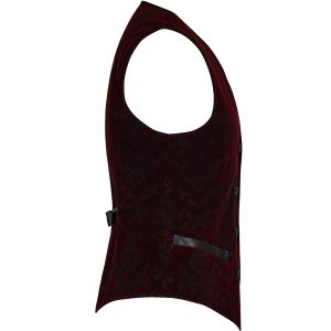 mode tendance PUNK RAVE Gilet Victorien ‘Poison Ivy’ En Brocart Bordeaux 32