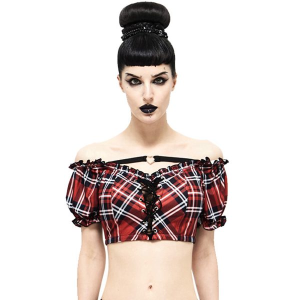 Top ventes DEVIL FASHION Haut De Bikini ‘Scotish’ En Tartan Rouge 3