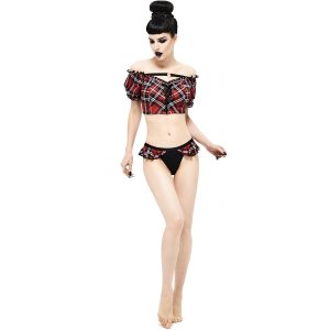 Top ventes DEVIL FASHION Haut De Bikini ‘Scotish’ En Tartan Rouge 40