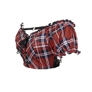 Top ventes DEVIL FASHION Haut De Bikini ‘Scotish’ En Tartan Rouge 48