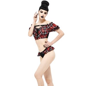 Top ventes DEVIL FASHION Haut De Bikini ‘Scotish’ En Tartan Rouge 32