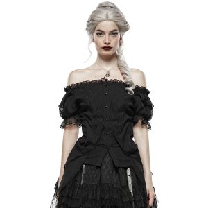 nouvelle saison Pyon Pyon Haut Gothic Lolita ‘Fleur De Lys’ Noir à Manches… 16