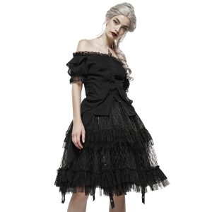 nouvelle saison Pyon Pyon Haut Gothic Lolita ‘Fleur De Lys’ Noir à Manches… 24