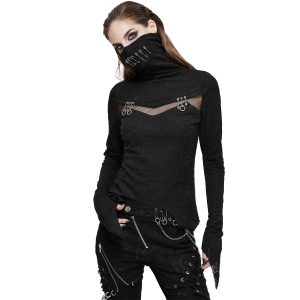 DEVIL FASHION Haut Manches Longues ‘Dark Turtleneck’ Noir a Prix Discount 25