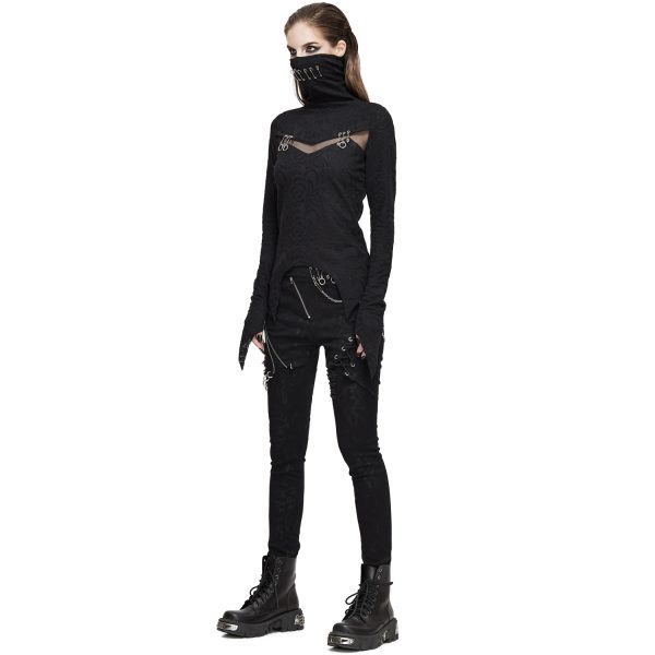 DEVIL FASHION Haut Manches Longues ‘Dark Turtleneck’ Noir a Prix Discount 9