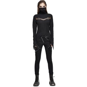 DEVIL FASHION Haut Manches Longues ‘Dark Turtleneck’ Noir a Prix Discount 35