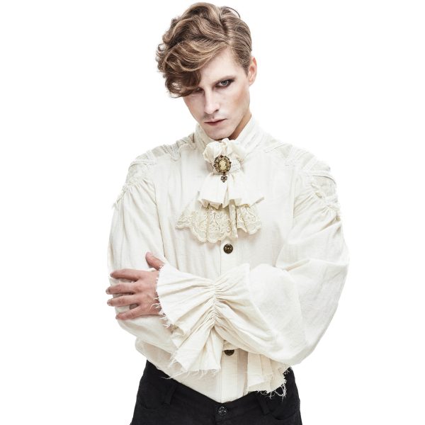 achat pas cher DEVIL FASHION Jabot ‘Ishmael’ Blanc 3