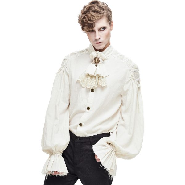 achat pas cher DEVIL FASHION Jabot ‘Ishmael’ Blanc 4