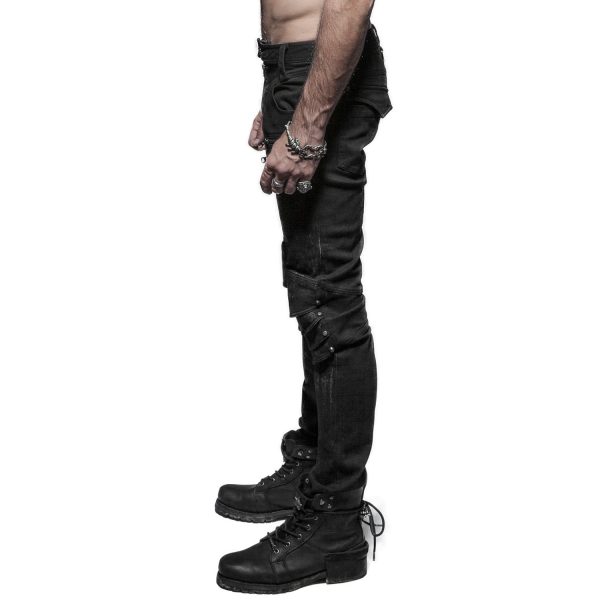 PUNK RAVE Jeans ‘Punk Armor’ Noir Livraison gratuite 10