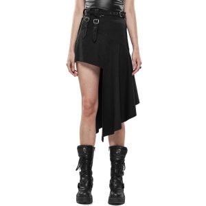 PUNK RAVE Jupe Asymétrique ‘Astarte’ Noire Nouveau 21