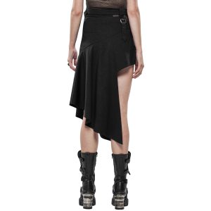 PUNK RAVE Jupe Asymétrique ‘Astarte’ Noire Nouveau 23