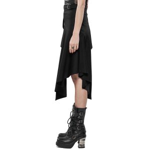 PUNK RAVE Jupe Asymétrique ‘Astarte’ Noire Nouveau 25