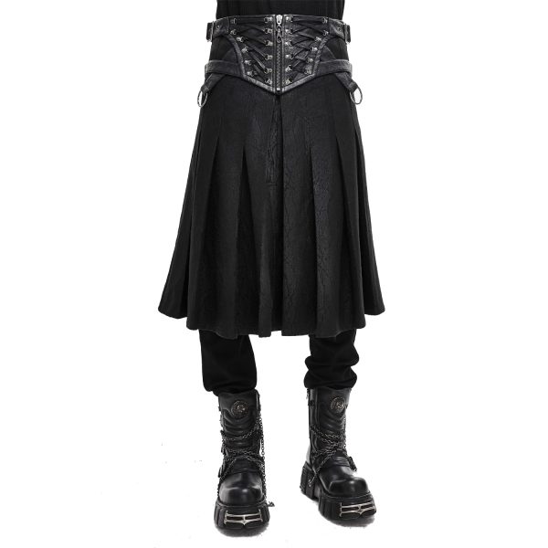 à prix imbattables DEVIL FASHION Jupe Kilt ‘Altaïr’ Noire 1