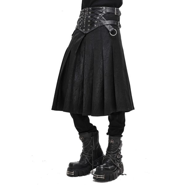 à prix imbattables DEVIL FASHION Jupe Kilt ‘Altaïr’ Noire 9