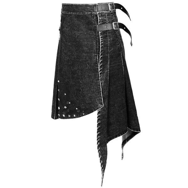 DEVIL FASHION Jupe Kilt ‘Golgotha’ Noire Anthracite pas cher en ligne 13