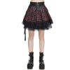 aux meilleurs prix DEVIL FASHION Jupe ‘Punk Lace Up’ En Tartan Et Simili Cuir 50